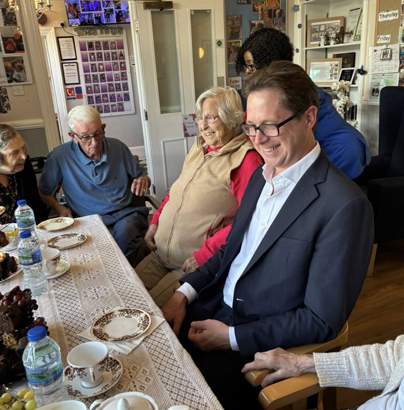 Residents Welcome Alex Burghart Mp For Thoughtful Conversation And Tea - Ardtully Care Home