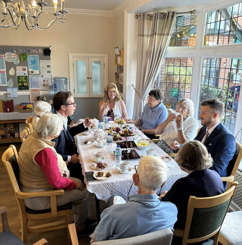 Residents Welcome Alex Burghart Mp For Thoughtful Conversation And Tea - Ardtully Care Home