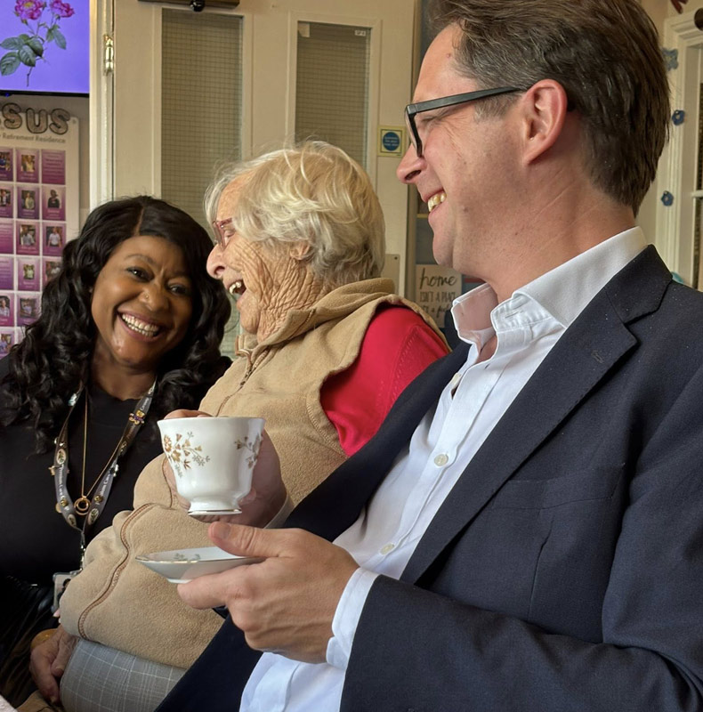 Residents Welcome Alex Burghart Mp For Thoughtful Conversation And Tea - Ardtully Care Home